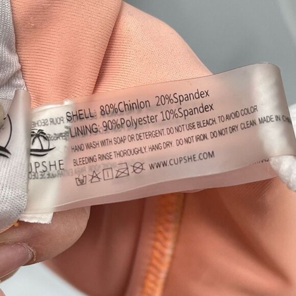 Cupshe Womens One Piece Swimsuit Cutout Front Tropical Pink Black Size XL - Picture 10 of 10